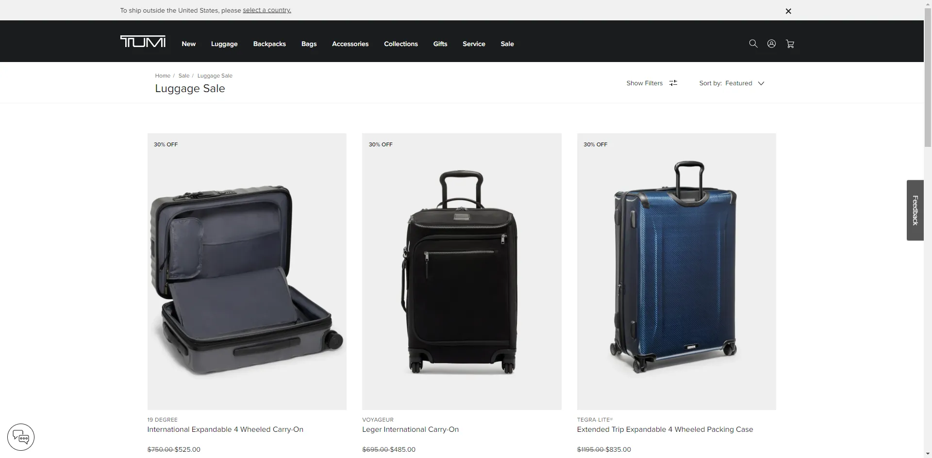 Tumi Home Page